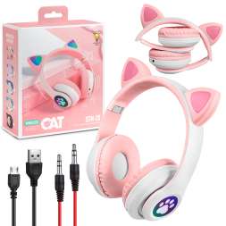 Наушники Bluetooth с ушами STN-28 розовые оптом